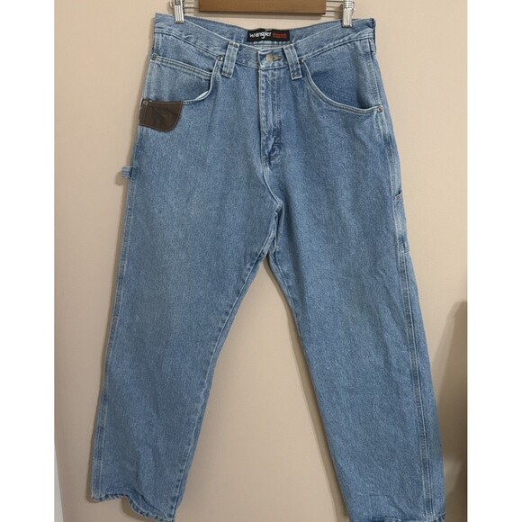 Wrangler Other - Wrangler Riggs Workwear Jeans Mens 33x30 Blue Carpenter Hammer Loop Denim